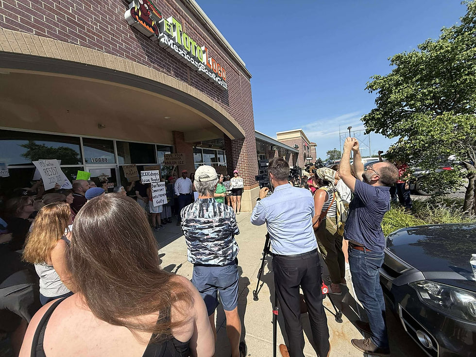 Press conference outside Ell Toro Loco