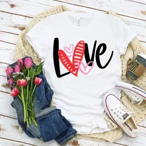 Love red striped heart