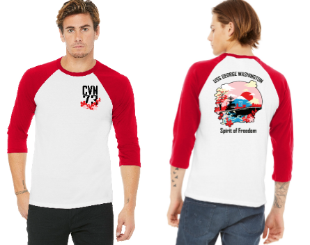 USS George Washington Sakura 3/4 Bella Canvas Raglan Sleeve