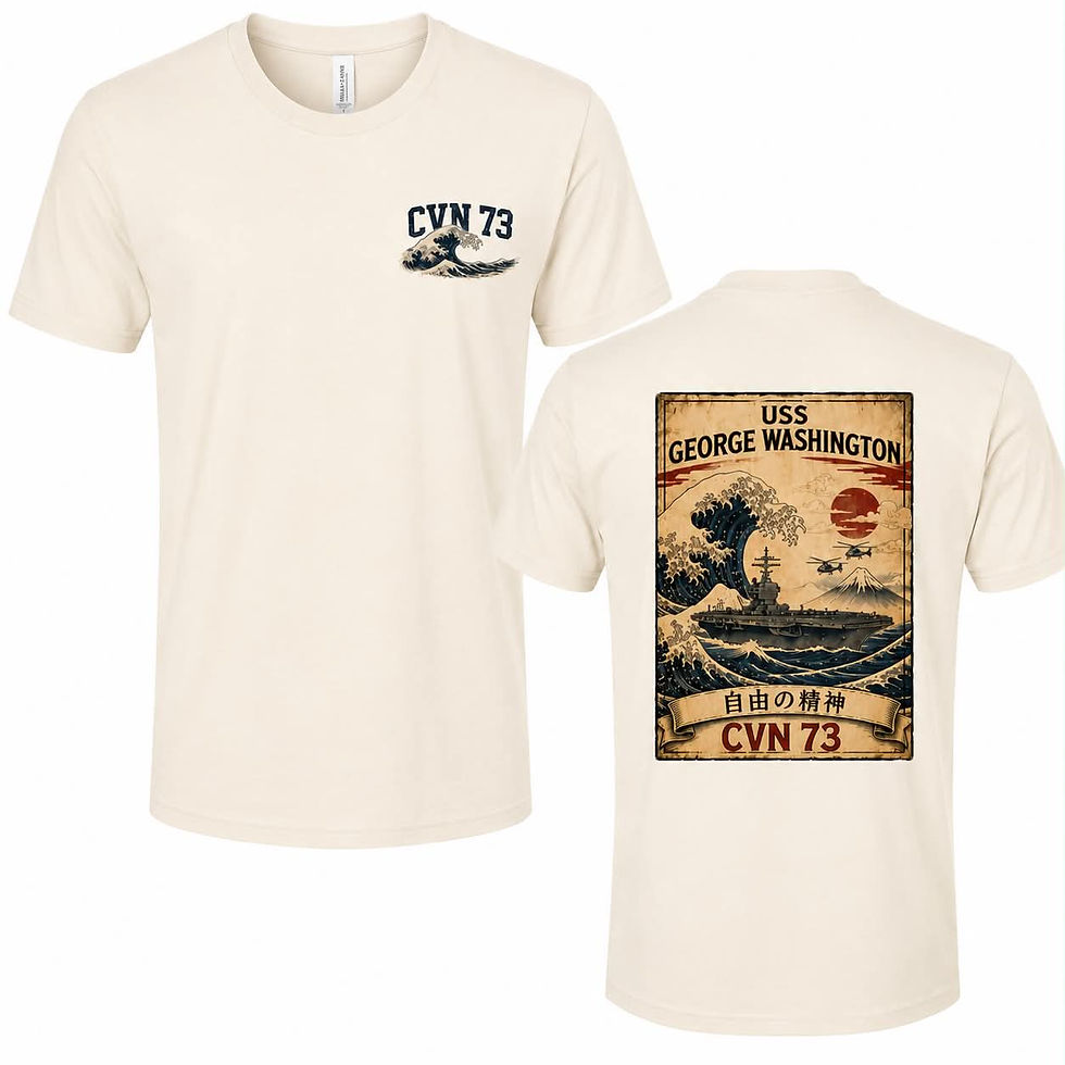 Thumbnail: USS George Washington Vintage Wave Short Sleeve Bella Canvas Tee Shirt