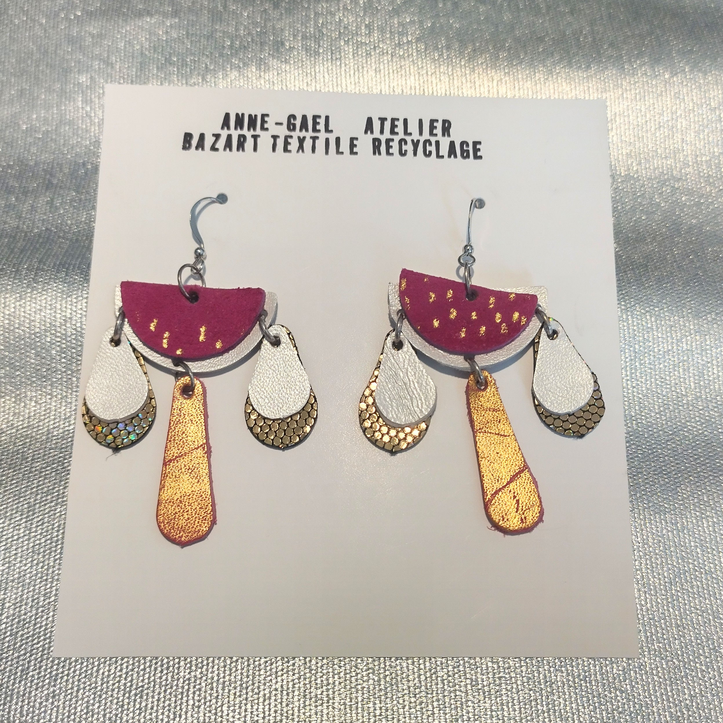 Boucles d'oreilles BOHOCOLOR rose doré disco 