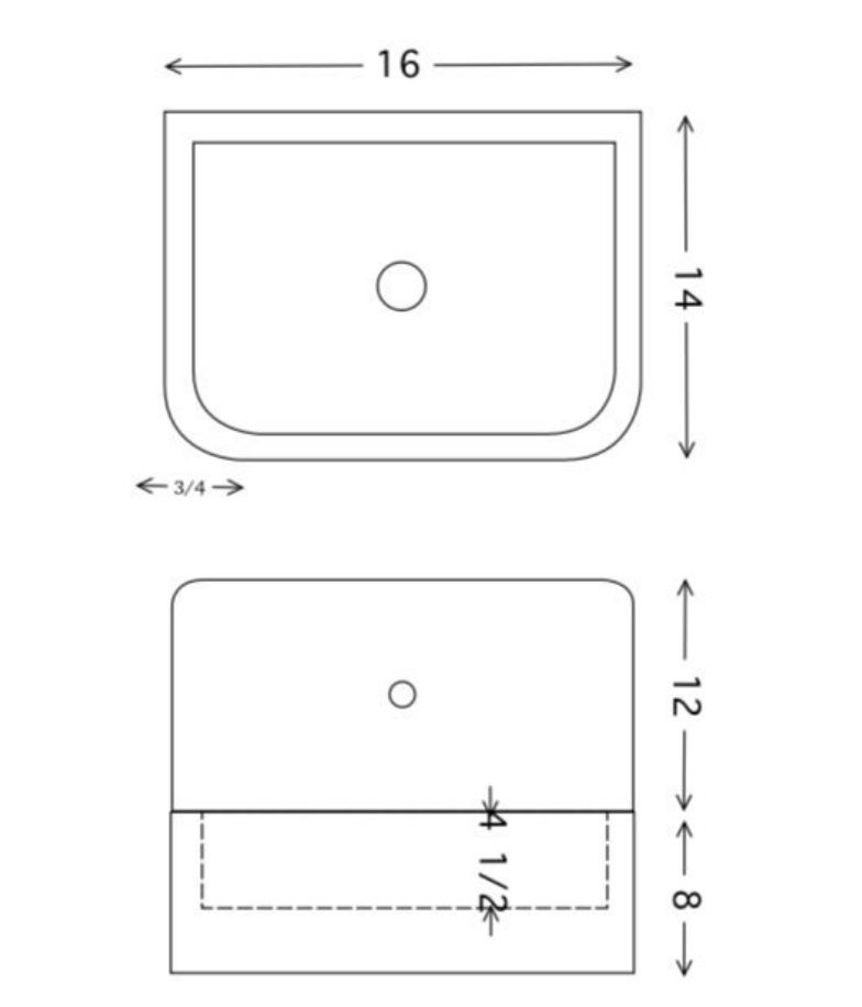 Thumbnail: Concrete Mini Basin Sink w/ Integrated Backsplash