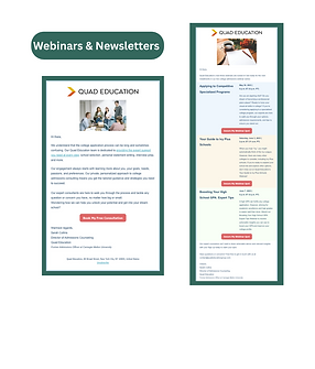 Screenshot of automated email sequences set up during CRM build