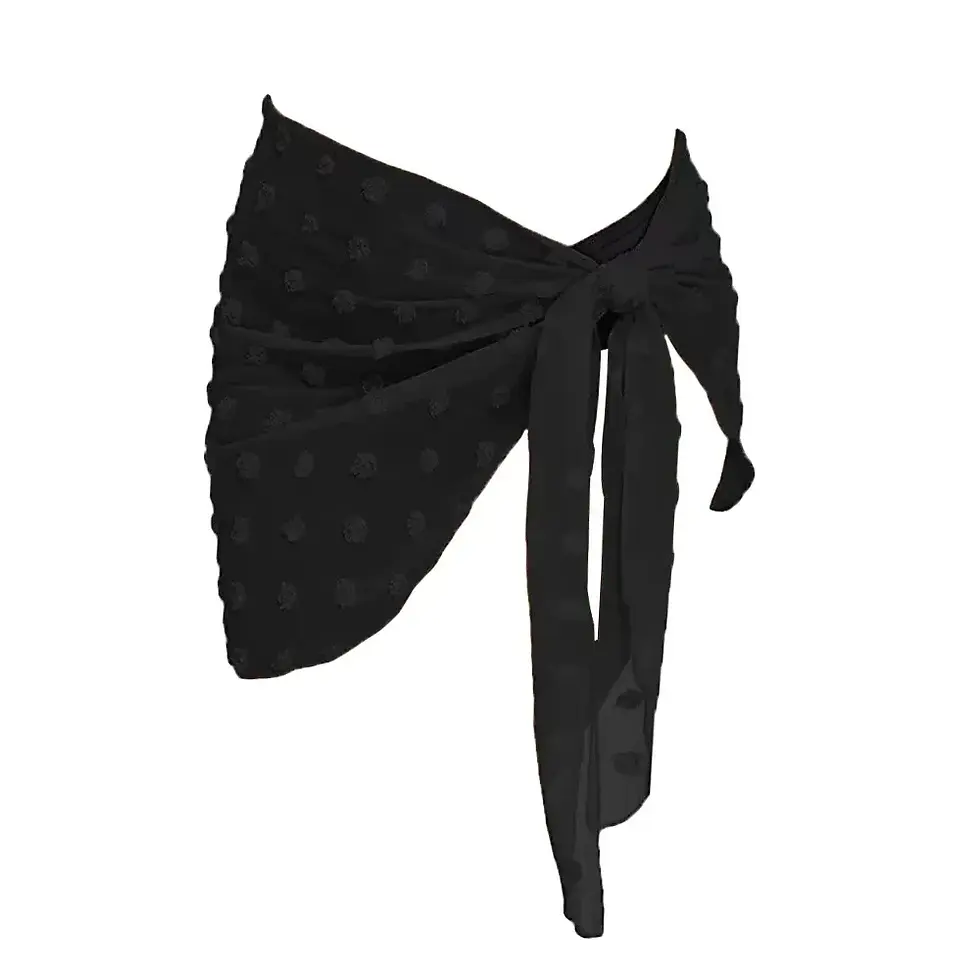 Thumbnail: Summer Women Short Solid Sarong Swimsuit Coverups Beach Bikini Wrap Sheer Short