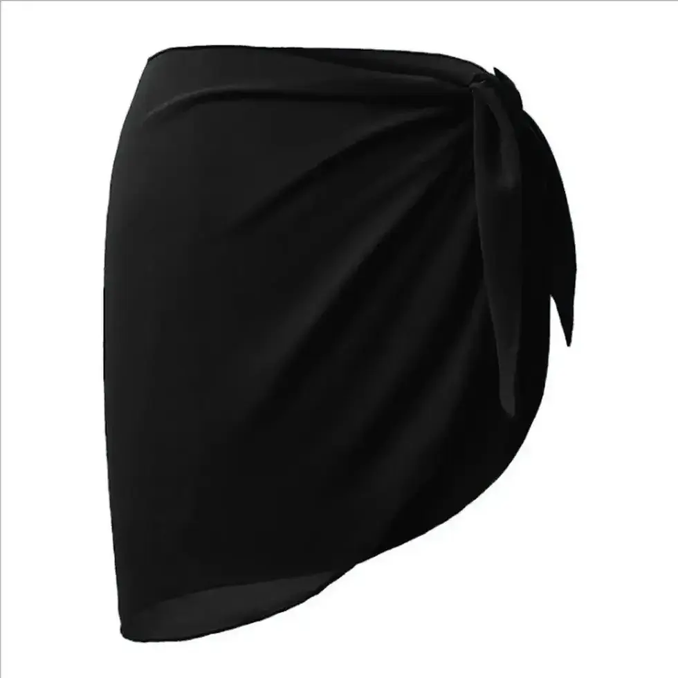 Thumbnail: Summer Women Short Solid Sarong Swimsuit Coverups Beach Bikini Wrap Sheer Short
