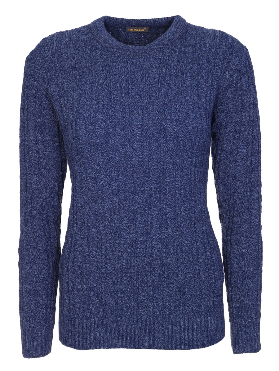 Thumbnail: Chunky Cable Knit Crew Neck Jumpers