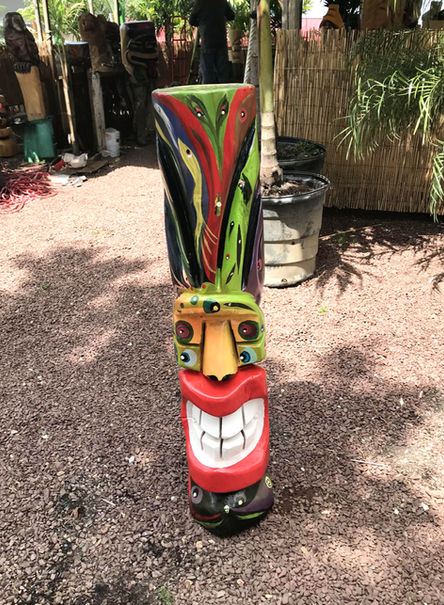 Tiki Murph chainsaw carved white pine hand painted tiki.