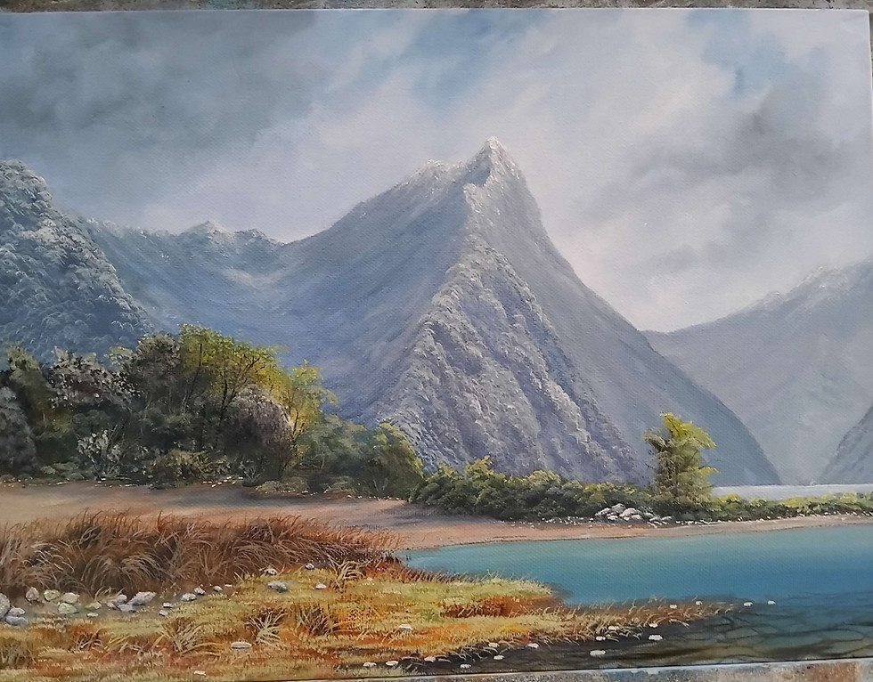 Thumbnail: Milford Sound.  (framed) original Oil painting 