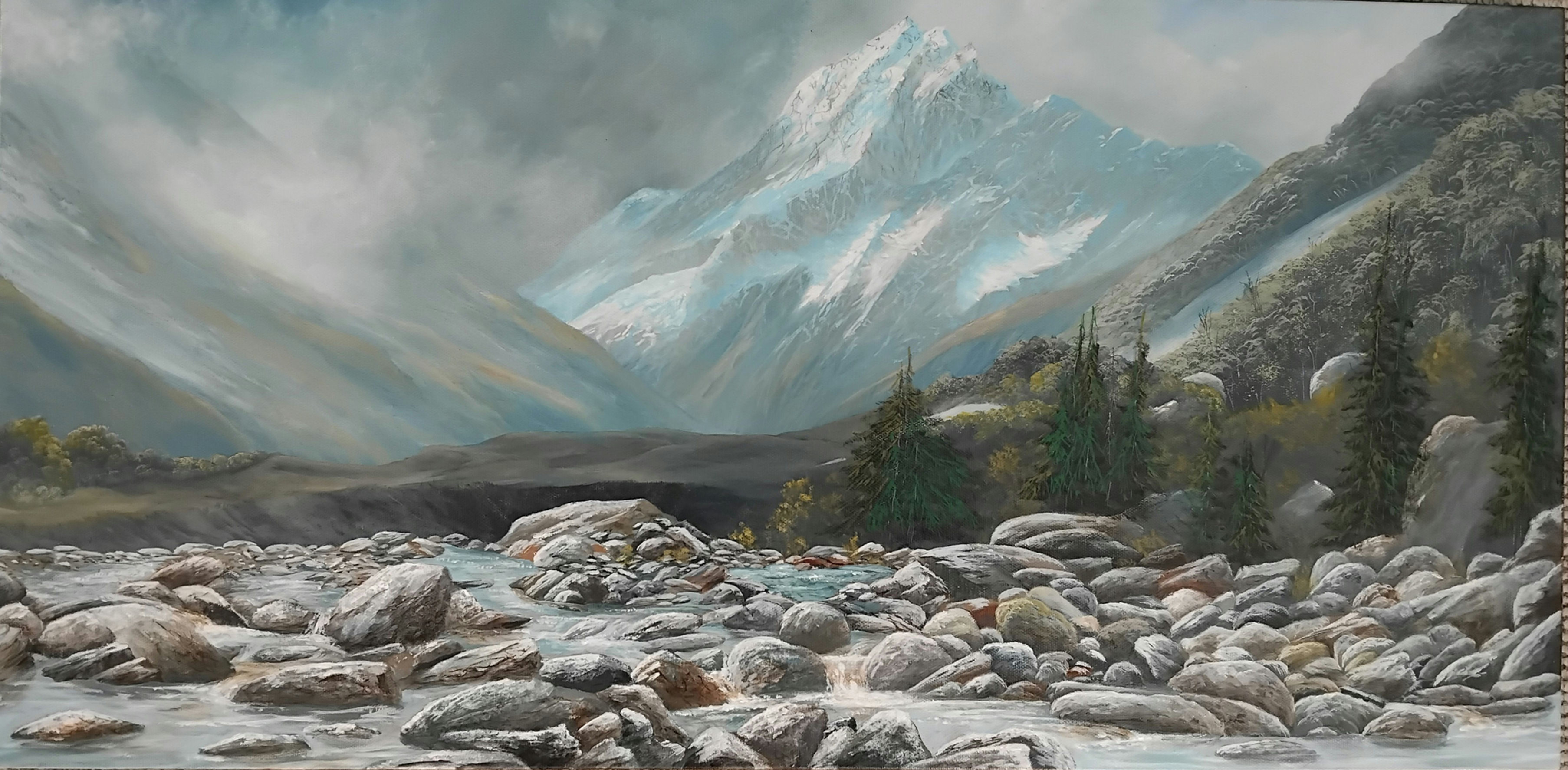 Mount Cook (west side) original Oil painting reduced from $900