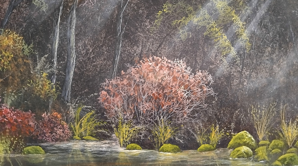 Thumbnail: Glimmer of sunshine (original oil painting)  520mm x 420mm plus frame inc 