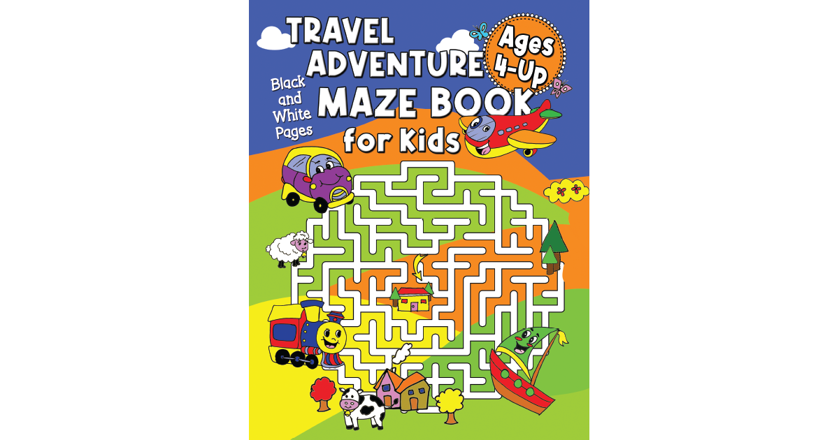 Travel Adventure Maze Book for Kids: (Black and White Version)