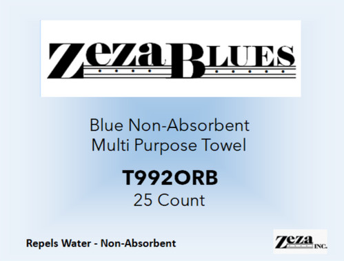 Zeza Blues Non-Absorbent Towel Sampler Pack, Box of 25