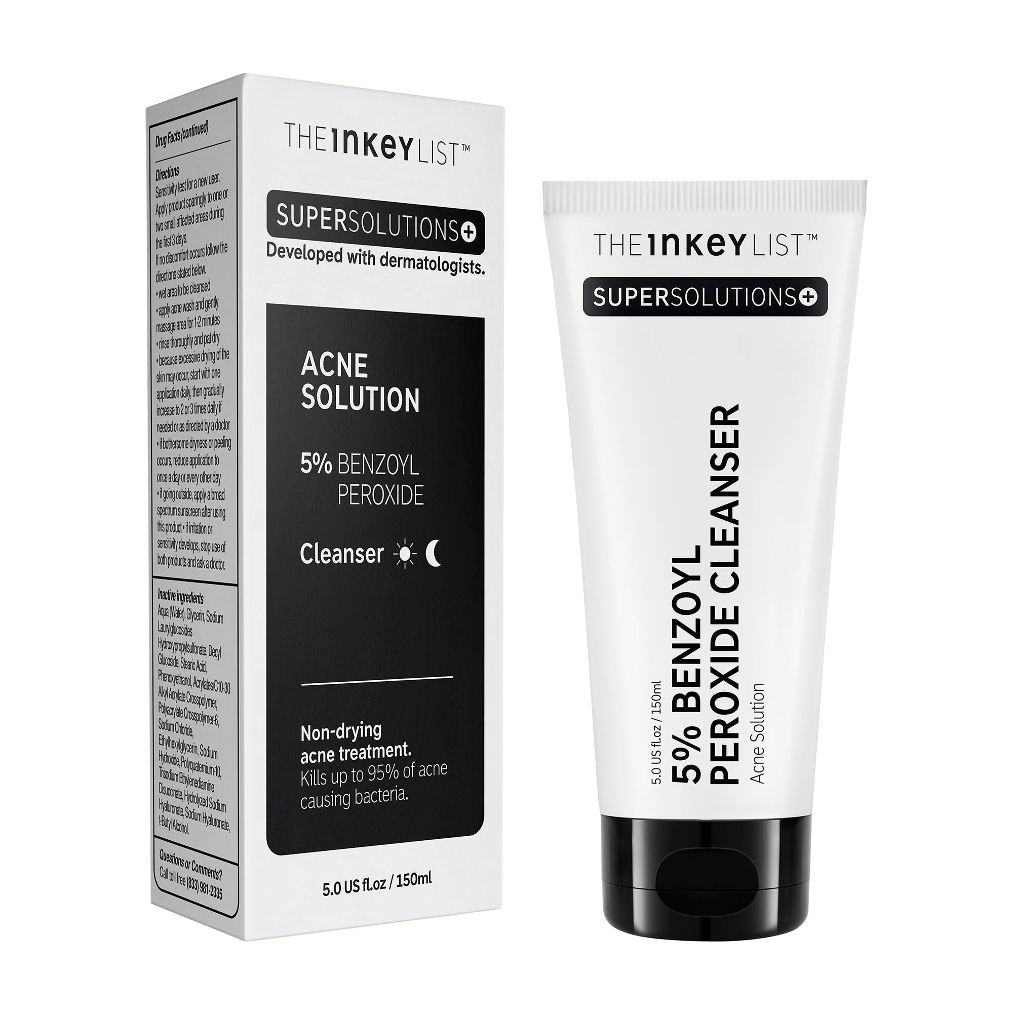The Inkey List Acne Solution 5% Benzoyl Peroxide Cleanser 150ml