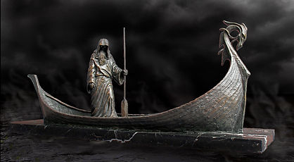 Charon, Ferryman, a bronze sculpture by Deran Wright