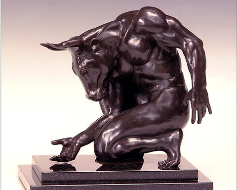 Minotaur bronze sculpture by Deran Wright
