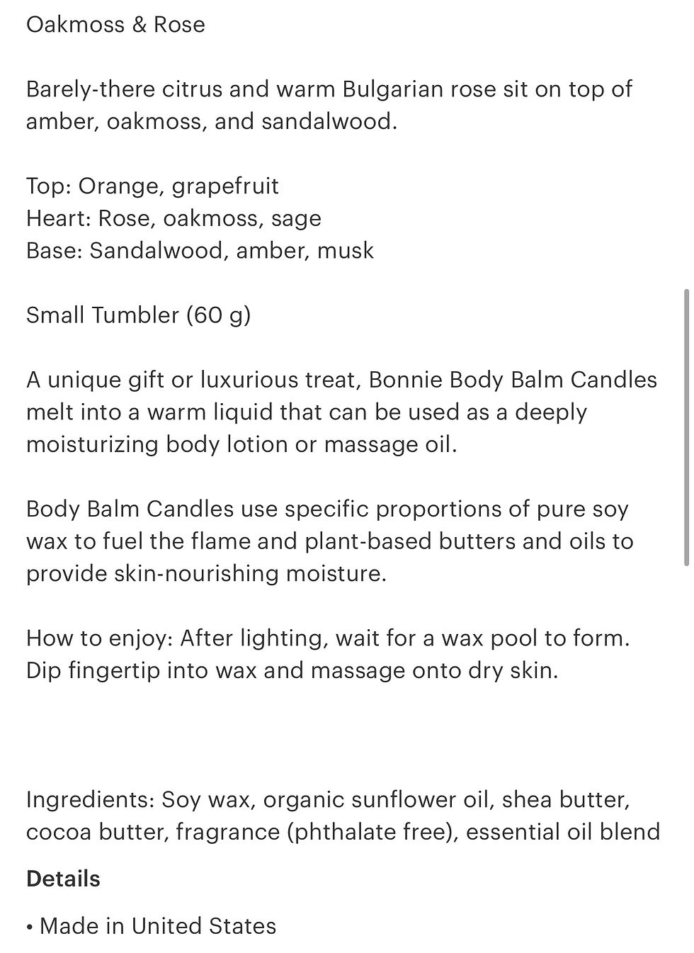Thumbnail: Oakmoss & Rose Body Balm Candle