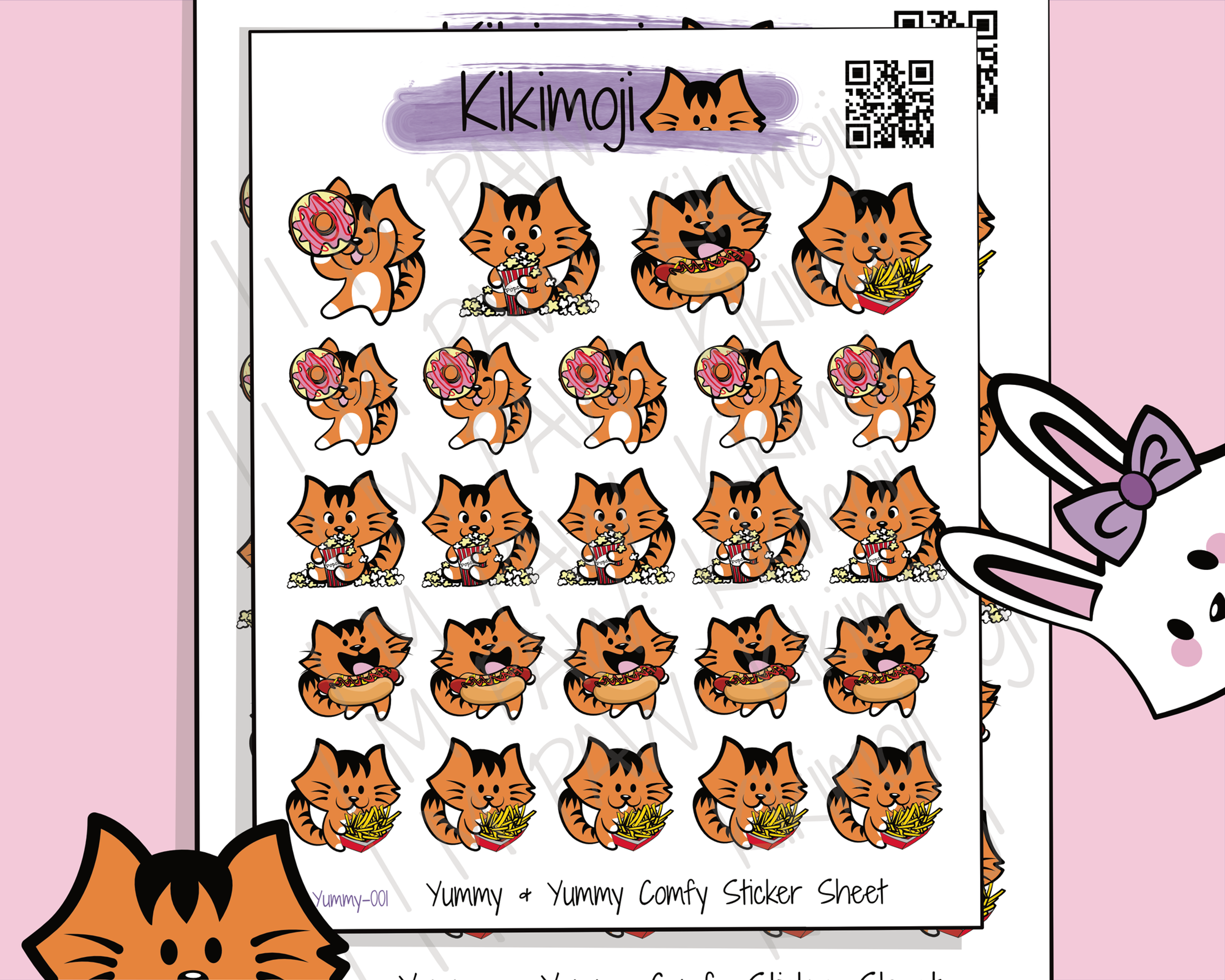 KikiMoji Yummy Yummy Comfy Sticker Sheet (Glossy)