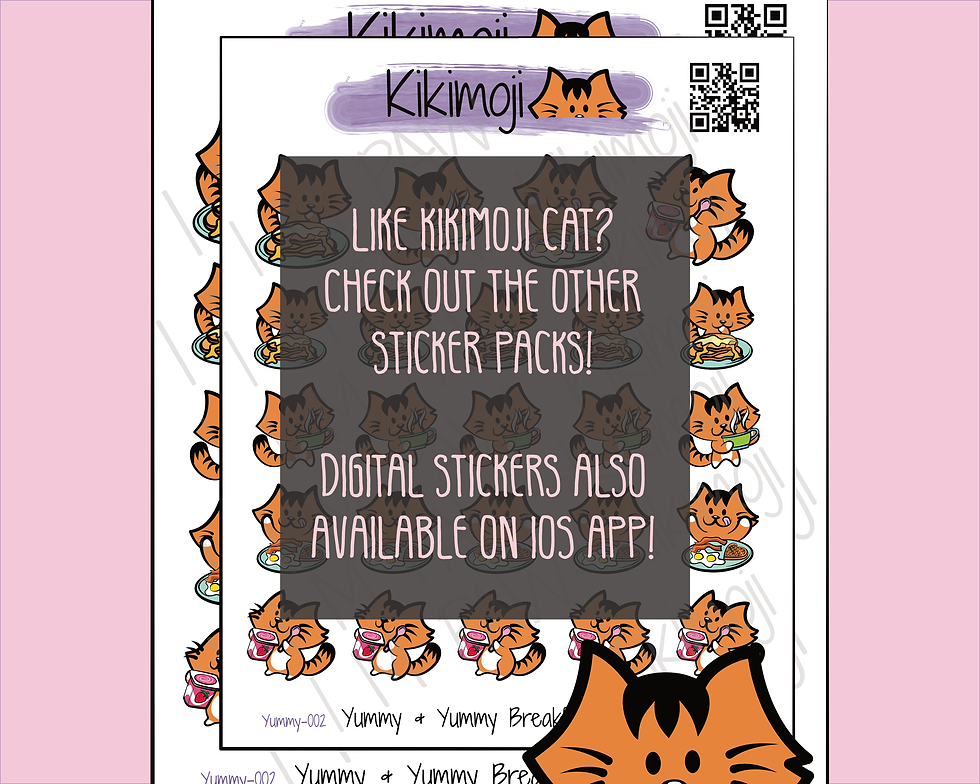 Thumbnail: KikiMoji Yummy Yummy Breakfast Sticker Sheet (Glossy)