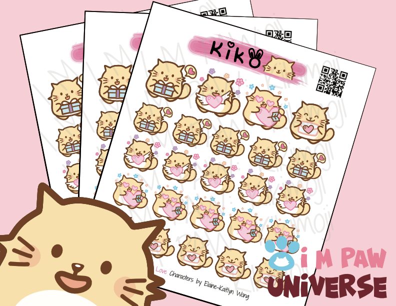 Kiko Cutesy Love Sticker Sheet (Matte)