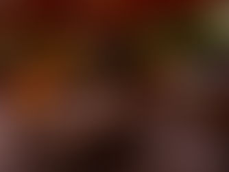 Patio with a wooden dining table, chairs, a lit fire pit, and a grill, under string lights at dusk, surrounded by trees and a fence.