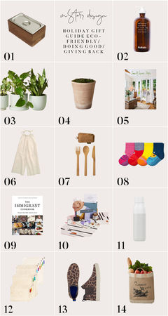 holiday gift guide eco-friendly / doing good / giving back