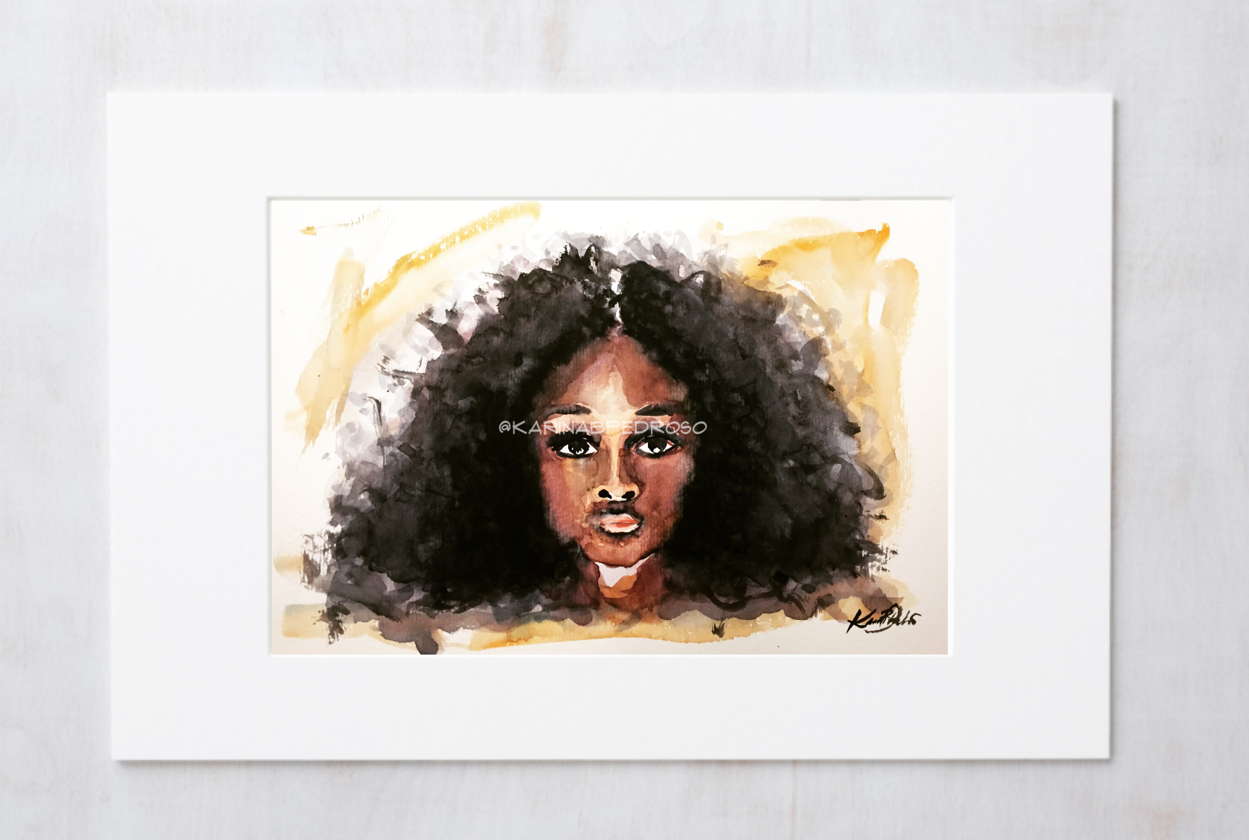 Menina Charmosa - Pintura Original em Aquarela