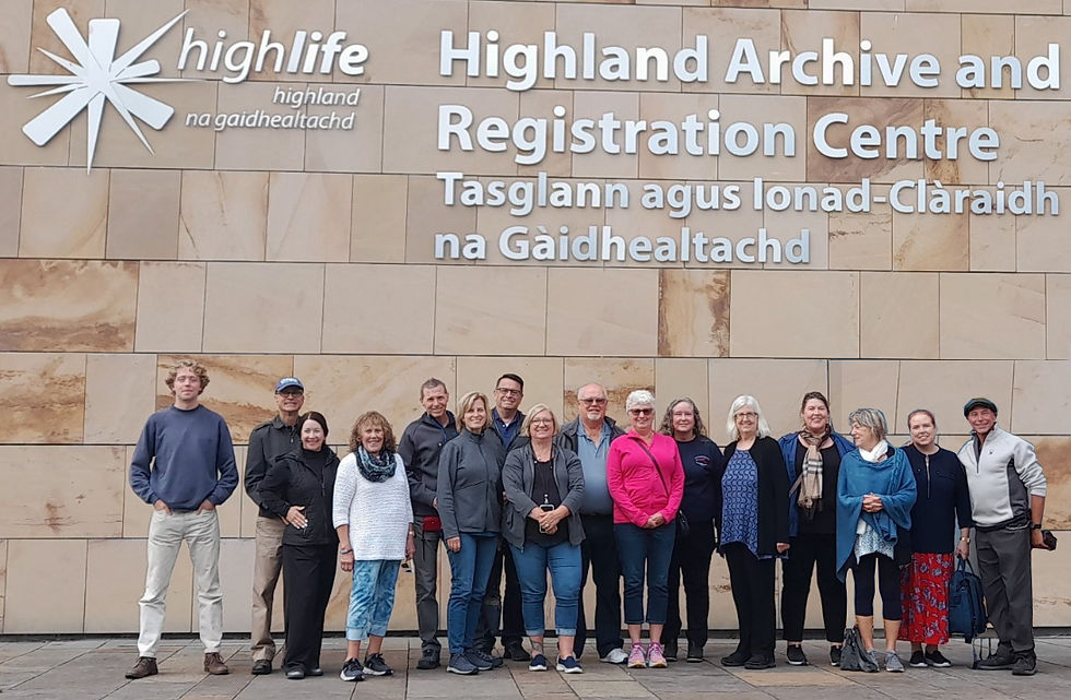 Members of the Clan Forbes Society Scotland Tour at the Centre in August 2022