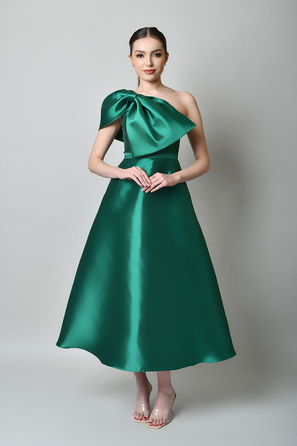 Vestido de noche color verde