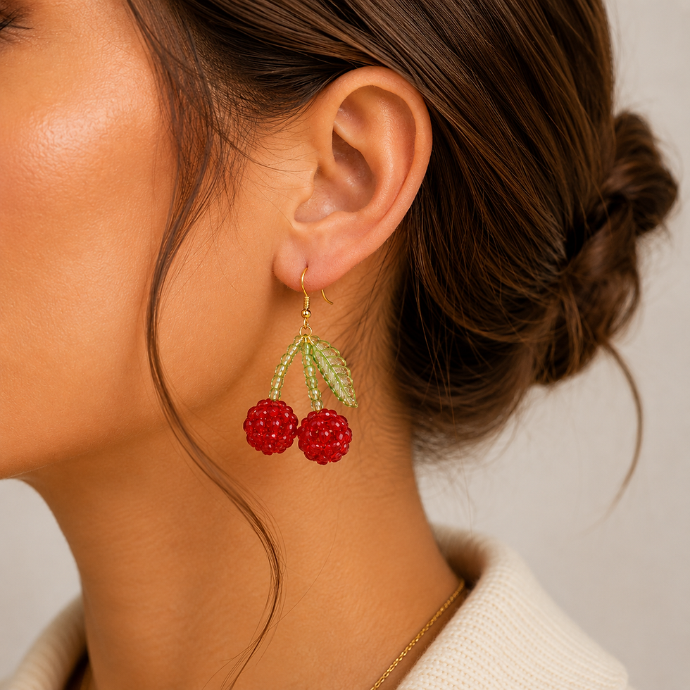 Miniature : Cerise Bloom Earrings