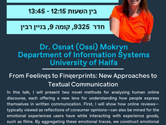 Ossi Mokryn invites you all to her talk at the Department of Communication colloquium