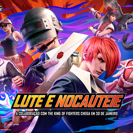 Colaboração entre PUBG MOBILE e The King of Fighters com personagens Mai Shiranui, Iori Yagami e Nakoruru