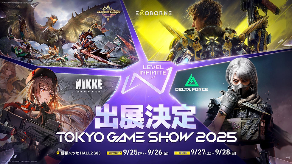 Visitantes experimentando Monster Hunter Outlanders no estande da Level Infinite na Tokyo Game Show 2025