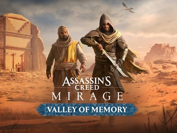 Basim em Assassin’s Creed Mirage explorando o vale de AlUla na DLC gratuita Valley of Memory.