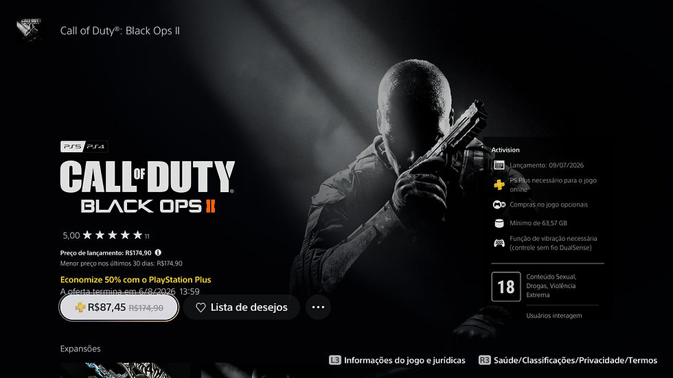 Ports de Call of Duty: Black Ops 1 e 2 já estão disponíveis para PS4 e PS