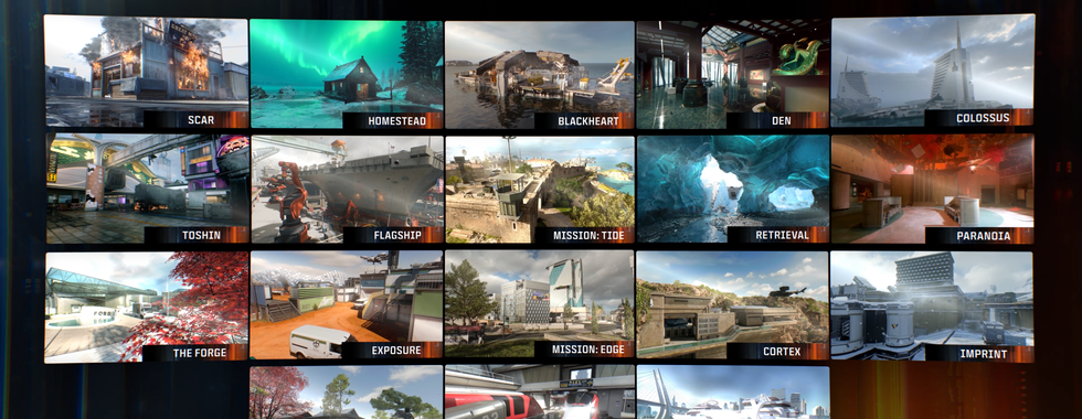 Imagem promocional do multiplayer de Call of Duty: Black Ops 7, mostrando ação intensa em um dos novos mapas.