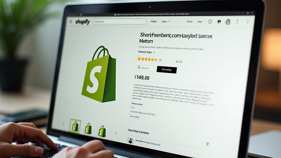 Close-up view of a Shopify product page with customer reviews and clear call-to-action