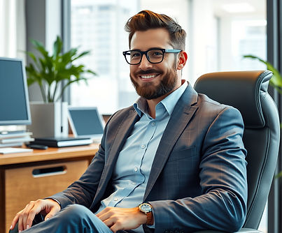 Generate a white guy CEO colored sitting
