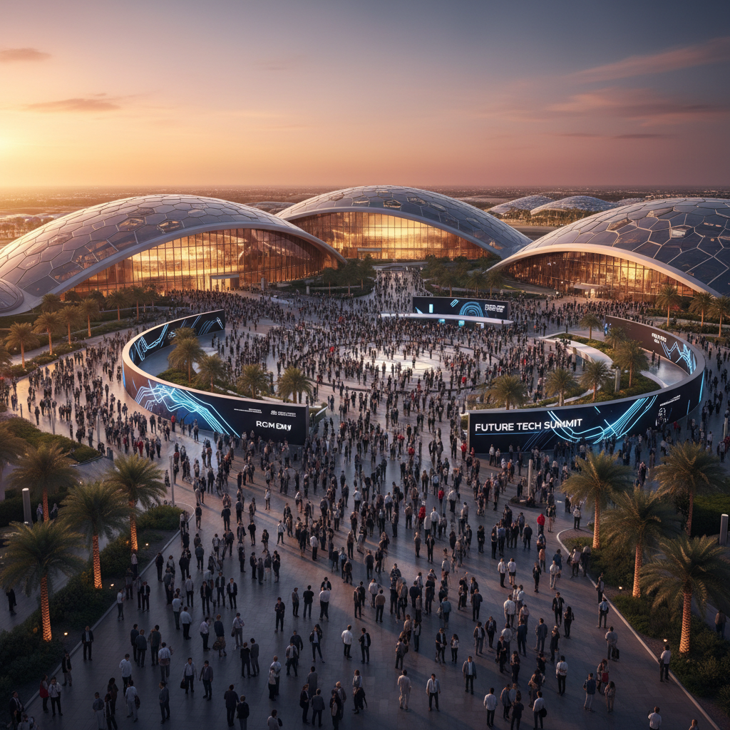 Expo City Dubai at golden hour, new venue for GITEX Global 2026