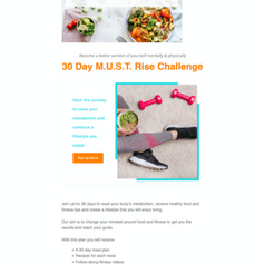 Email Campaign 30 day fitness challenge for Fitness Client - Healthy Uprise 