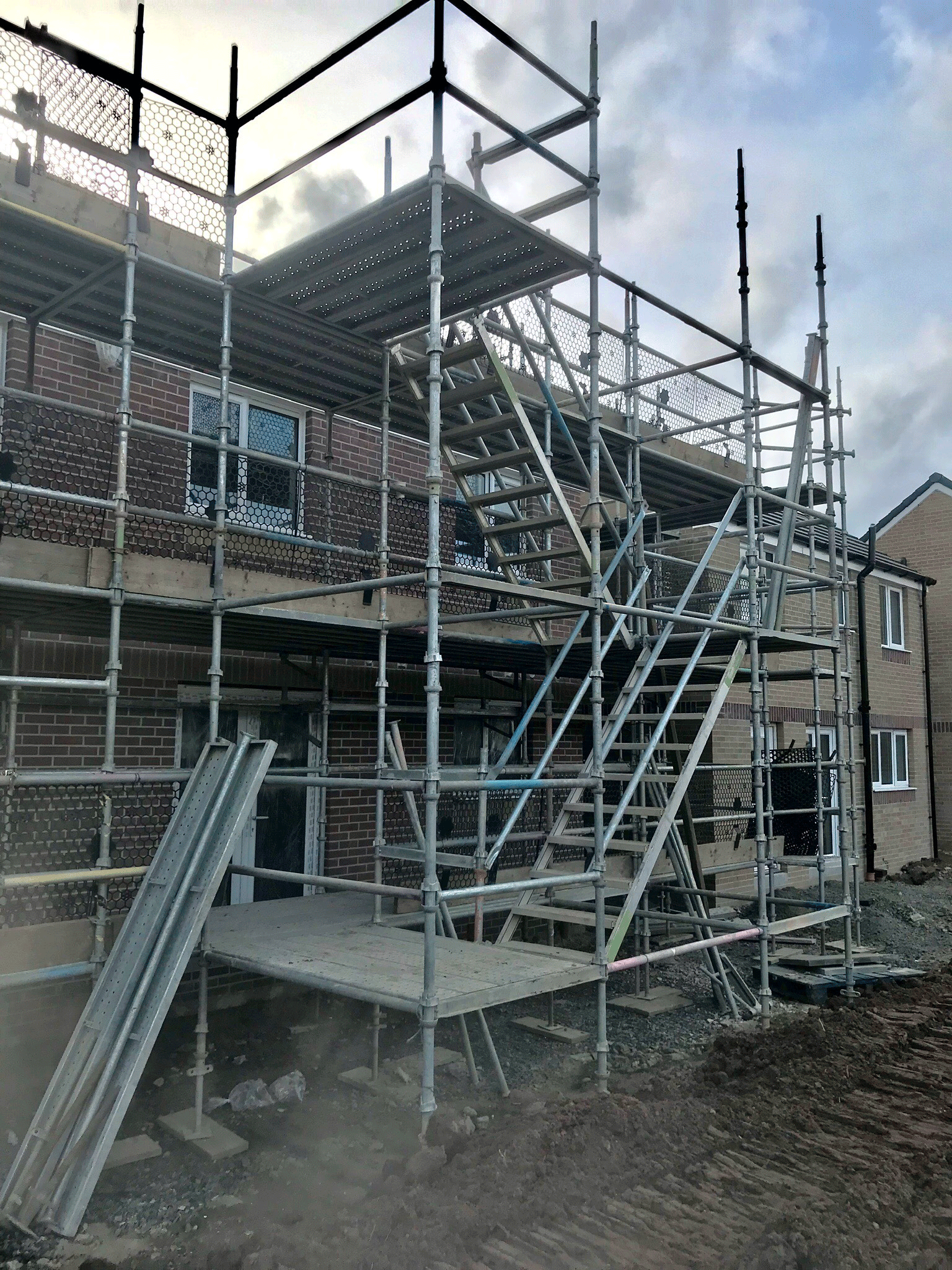Scaffong for new build housing development in Ayrshire
