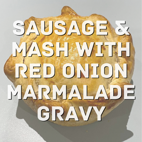 Sausage & Mash with red onion marmalade gravy Dorset Kitchen