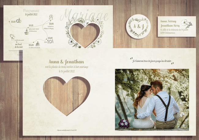 Faire-Part
Mariage
Découpe personnalisée
Forme de découpe