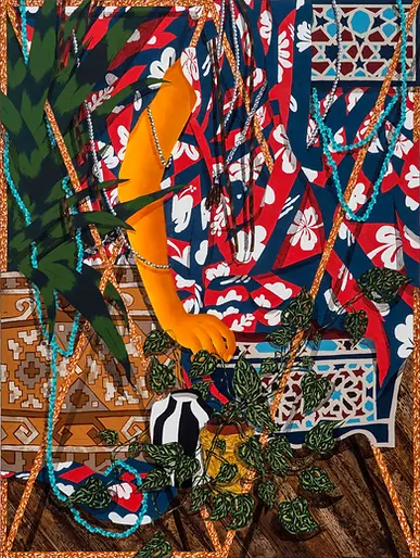 Amir H Fallah_Entangled in the tropics, 92x122cm, acrylic, colored pencil on paper mounted