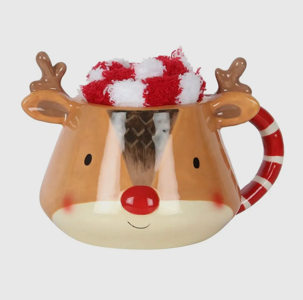 Christmas Reindeer Mug and Socks Set