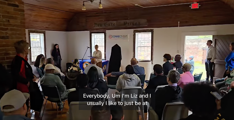 Committee Member Liz Shapiro of CT Arts & Preservación speaks at the 2024 Unveiling