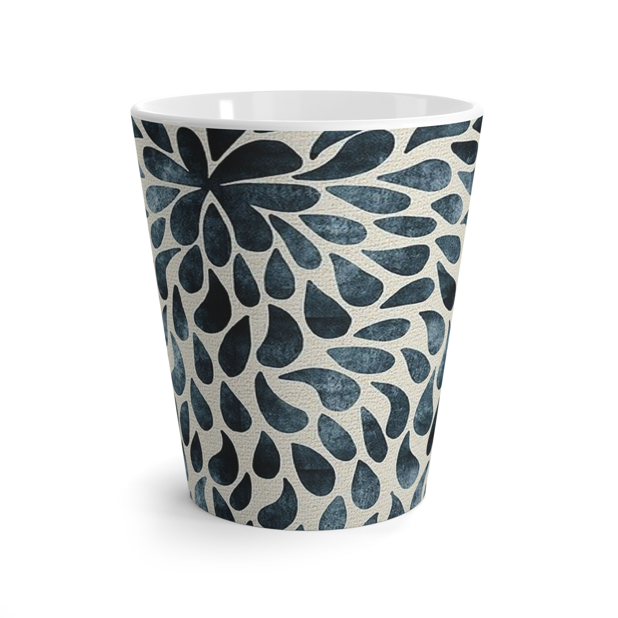 Faded Black N Cream Teardrop Latte Mug