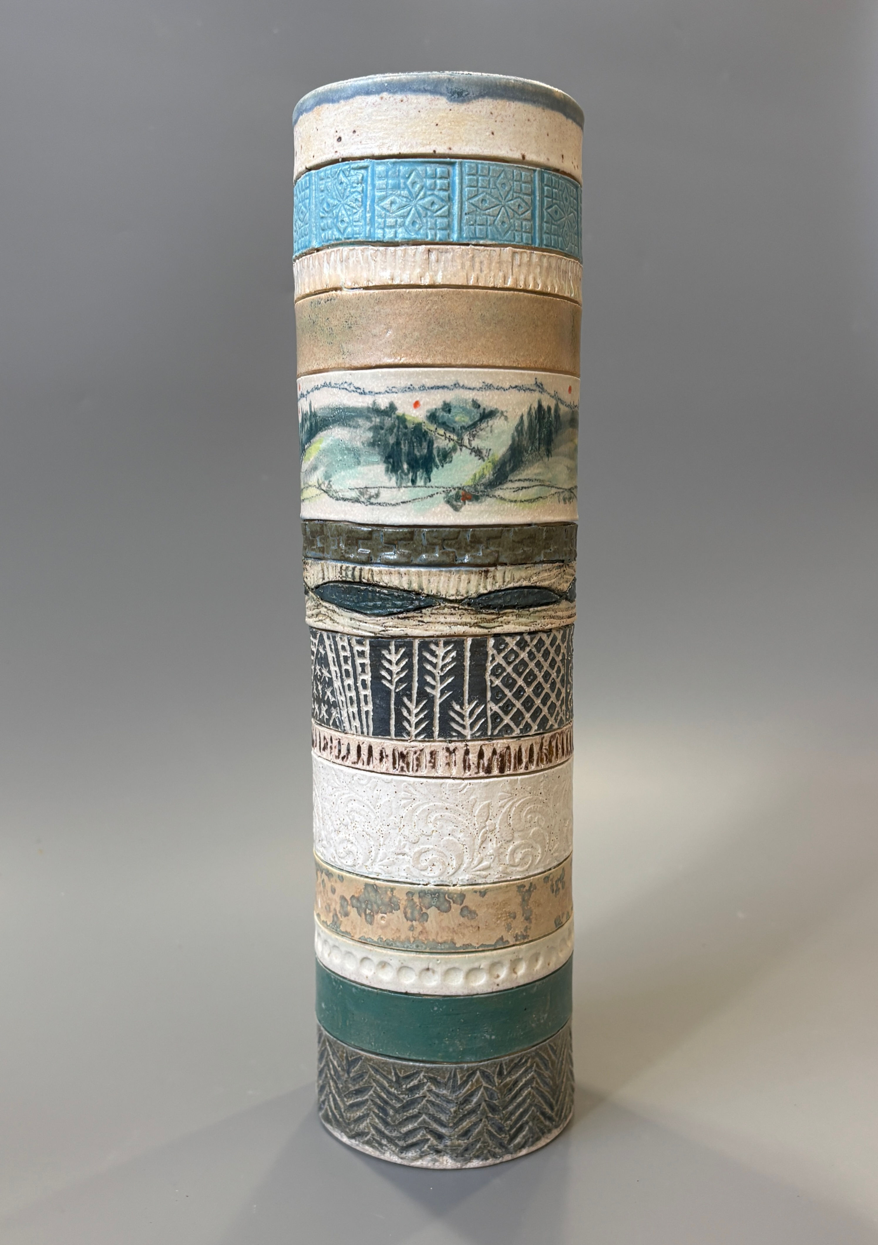 Ribbon Cylinder Vase - Hills and Valleys