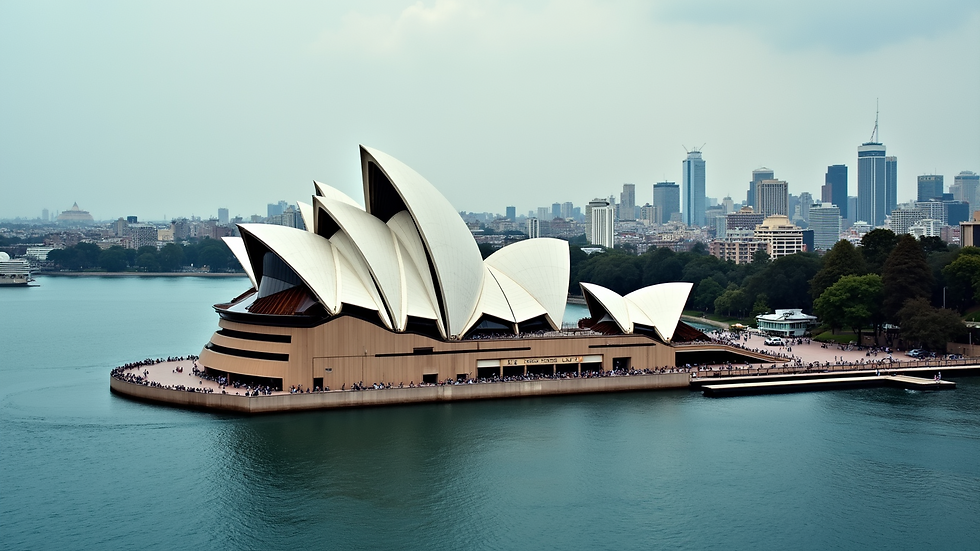High angle view of Sydney Opera House from a private walking tour