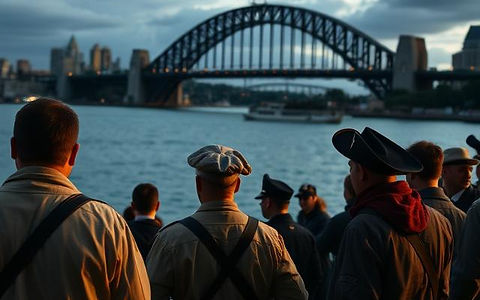 Couple on private walking tour Sydney with Spanish-speaking guide