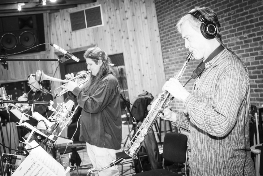 recording at the studio, NYC